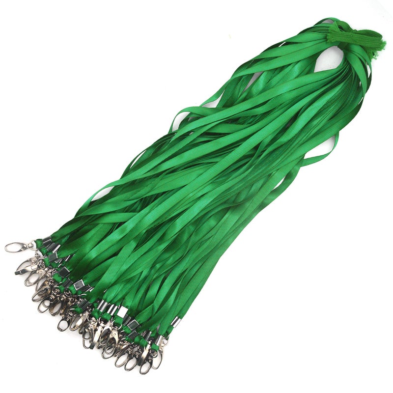 Bird Fiy Green Lanyards 100Pcs 17.5 inch Nylon Lanyard,Lanyards Swivel Hooks Clips Great for ID Name Tags Badges/Key Chains - Image 4